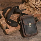 Riñonera Deportiva de Cuero Genuino - Bolso Mensajero Vertical para Hombre, Portátil y Elegante