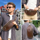 Riñonera de Cuero para Hombre - Bolso de Piel de Vestir Elegante