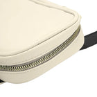 Riñonera Deportiva Grande para Mujer - Bolsa de Cintura Beige de Cuero Sintético