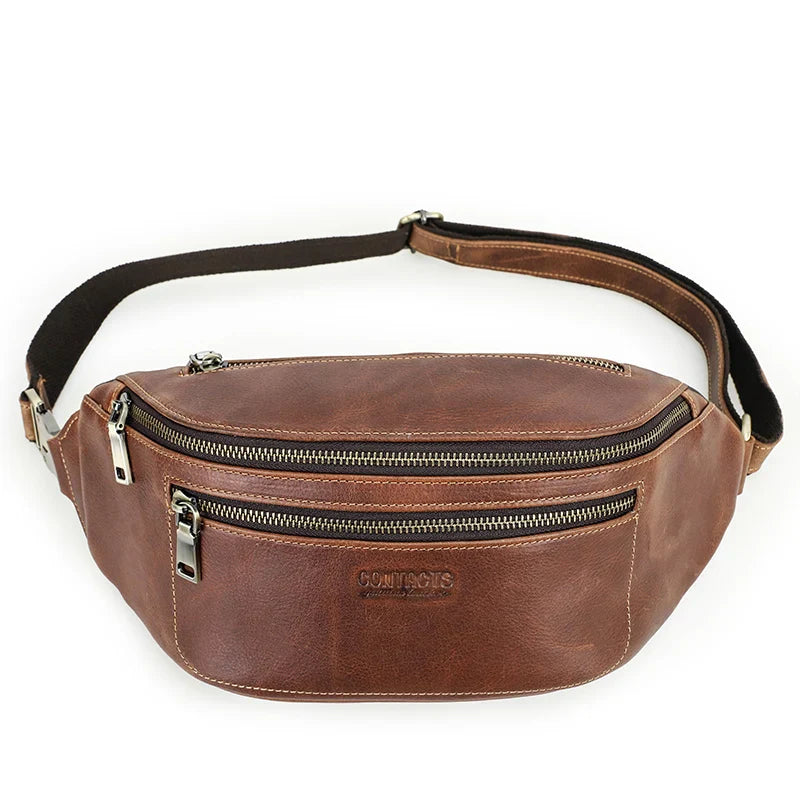 Riñonera de Cuero para Hombre - Bolso de Piel de Vestir Elegante