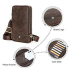 Riñonera de Viaje para Hombre de Cuero Genuino - Bolsa Multifuncional con Cinturón