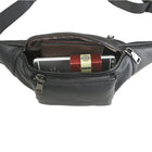 Riñonera Deportiva de Cuero Genuino para Hombre - Bolsa de Cintura Pequeña para Viajes y Teléfono