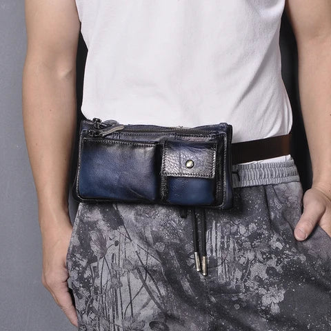 Riñonera Deportiva de Cuero Original para Hombre - Bolsa Sling Moderna para Viajes