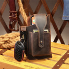 Riñonera Deportiva de Cuero Genuino para Hombre - Bolsa Táctica para Teléfono