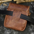 Riñonera de Cuero para Hombre - Bolso de Piel de Vestir Mini Marrón