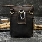 Riñonera Deportiva de Cuero Crazy Horse - Negra con Correa al Hombro