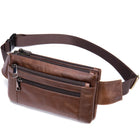 Riñonera de Cuero para Hombre - Bolsa de Cintura de Viaje Casual
