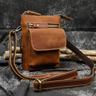 Riñonera de Cuero Unisex - Bolso Mini de Piel de Vestir