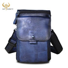 Riñonera Deportiva Azul Original de Cuero - Bolsa de Cintura Elegante y Funcional