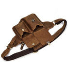 Riñonera de Cuero Genuino para Hombre - Bolso Cinturón Multifuncional con Compartimentos para Cigarrillos, Teléfono y Cartera