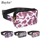 Riñonera Deportiva Mujer Impermeable con Estampado Floral - Bolsa Banano para Móvil