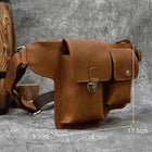 Riñonera de Cuero Genuino para Hombre - Bolso Cinturón Multifuncional con Compartimentos para Cigarrillos, Teléfono y Cartera