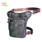 Riñonera Deportiva de Cuero Genuino para Hombre - Bolso Sling Multifuncional
