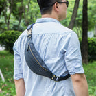Riñonera de Viaje para Hombre de Cuero Crazy Horse - Bolsa de Cintura Multifuncional