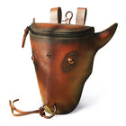 Riñonera Deportiva de Cuero Crazy Horse - Bolsa Retro para Viaje con Gancho para Teléfono