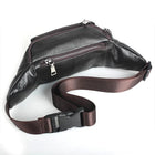 Riñonera Deportiva de Cuero Genuino para Hombre - Bolsa de Cintura Pequeña para Viajes y Teléfono