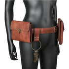 Riñonera Deportiva Vintage de Cuero para Mujer y Hombre - Bolsa Impermeable Estilo Steampunk