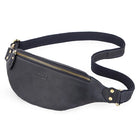 Riñonera de Cuero Genuino Crazy Horse para Hombre - Bolso Bandolera de Viaje con Compartimento para Móvil