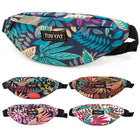 Riñonera Deportiva Unisex con Estampado de Hojas - Bolsa de Cintura para Running, Senderismo y Viajes