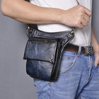 Riñonera Deportiva de Cuero Genuino - Bolsa Sling Pequeña para Hombre y Mujer