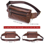 Riñonera de Cuero para Hombre - Bolsa de Cintura de Viaje Casual
