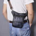 Riñonera Deportiva de Cuero Genuino - Bolsa Sling Pequeña para Hombre y Mujer