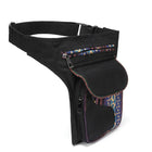 Riñonera Vintage para Mujer - Bolsa de Cintura Grande con Parches