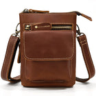 Riñonera de Cuero Vintage para Hombre - Bolso de Piel de Vestir Mini