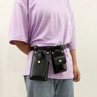 Riñonera Deportiva Mujer 2 Piezas - Bolso Cintura con Compartimento para Cigarrillos