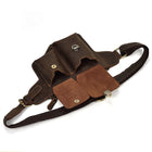 Riñonera de Cuero Genuino para Hombre - Bolso Cinturón Multifuncional con Compartimentos para Cigarrillos, Teléfono y Cartera