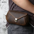 Riñonera Deportiva de Cuero Genuino para Hombre - Bolsa de Cintura Premium