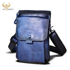 Riñonera Deportiva Azul Original de Cuero - Bolsa de Cintura Elegante y Funcional