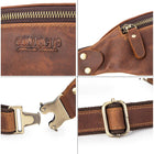 Riñonera de Cuero para Hombre - Bolso de Piel de Vestir Grande y Elegante