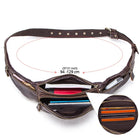 Riñonera de Cuero para Hombre - Bolso de Cintura Casual Viaje, Teléfono y Tarjetas