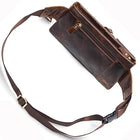 Riñonera Deportiva de Cuero Genuino Vintage | Bolso Cruzado para Viajes y Actividades al Aire Libre