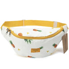 Riñonera Deportiva Annmouler - Bolsa de Cintura de Algodón con Estampado de Piña, Espaciosa y con Cremallera