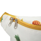 Riñonera Deportiva Annmouler - Bolsa de Cintura de Algodón con Estampado de Piña, Espaciosa y con Cremallera