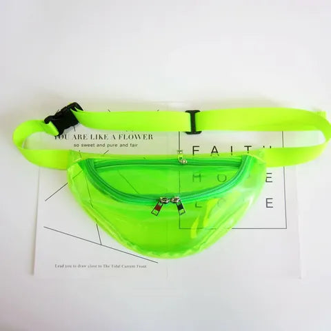 Riñonera Deportiva Transparente Láser con Holograma - Bolsa Feminina