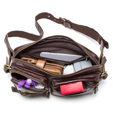 Riñonera Deportiva de Cuero Genuino - Bolsa Pequeña para Teléfono