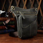 Riñonera Deportiva de Cuero Genuino para Hombre - Bolso Sling Multifuncional