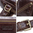 Riñonera de Cuero Genuino para Hombre - Bolsa de Cintura de Viaje Premium