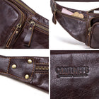 Riñonera de Cuero para Hombre - Bolso de Piel de Vestir Mini