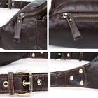 Riñonera de Cuero Genuino para Hombre - Bolso Cinturón Vintage con Tarjetero