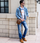Riñonera de Cuero para Hombre - Bolso de Piel de Vestir Mini Marrón