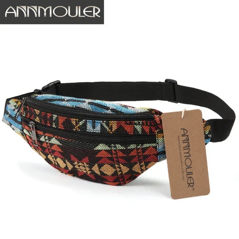 Riñonera Deportiva para Mujer con 2 Bolsillos - Marrón y Negro