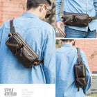 Riñonera de Cuero Genuino para Hombre - Bolsa de Cintura de Viaje Premium