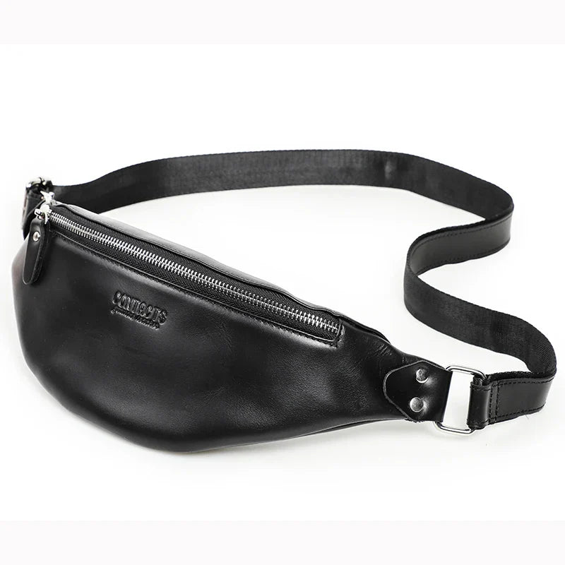 Riñonera de Cuero para Hombre - Bolso de Piel de Vestir Premium
