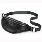 Riñonera de Cuero Genuino Crazy Horse para Hombre - Bolso Bandolera de Viaje con Compartimento para Móvil
