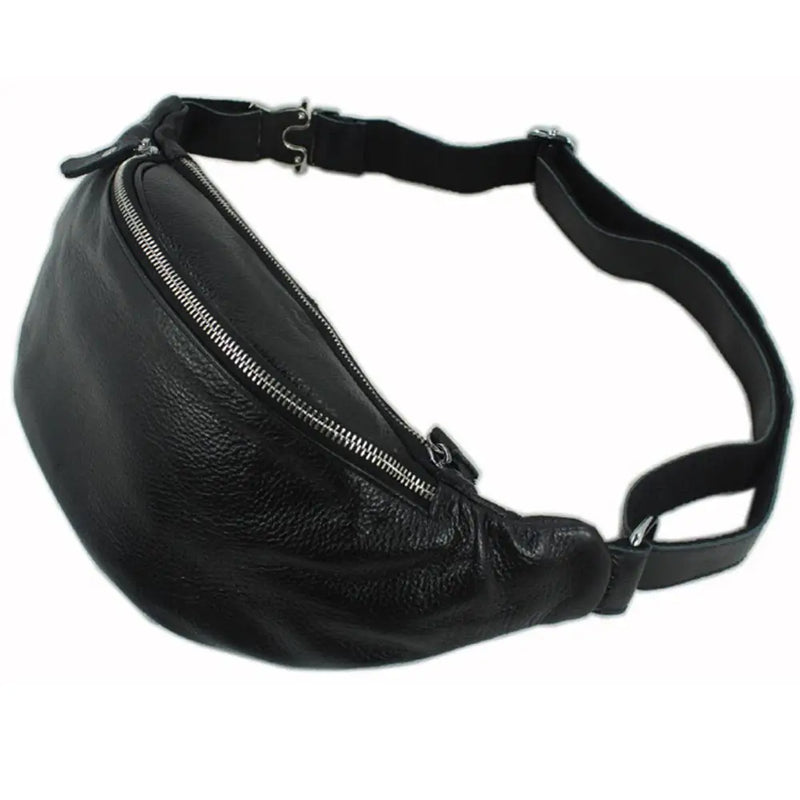Riñonera Táctica de Cuero Genuino para Hombre - Bolsa de Cintura Multifuncional y Elegante