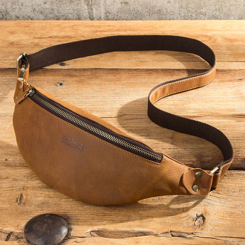 Riñonera de Cuero Premium para Hombre - Bolso de Piel Elegante